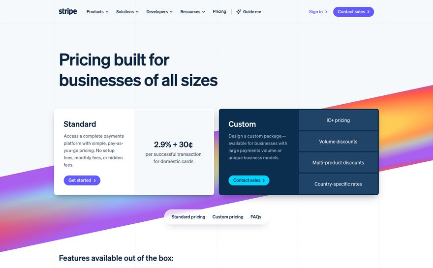 Stripe pricing capture