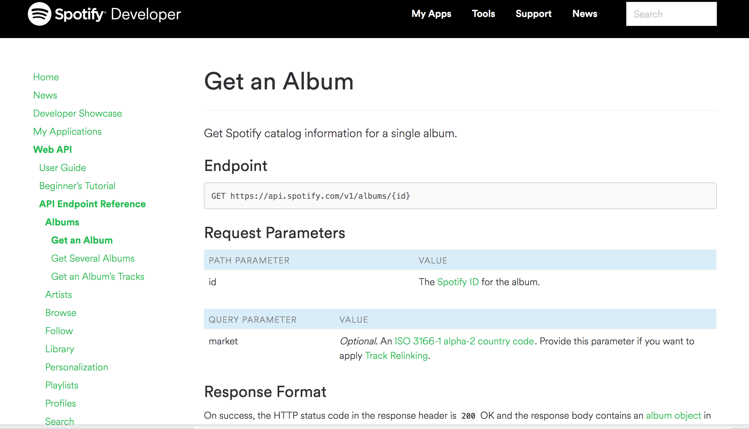 GET example using Spotify API