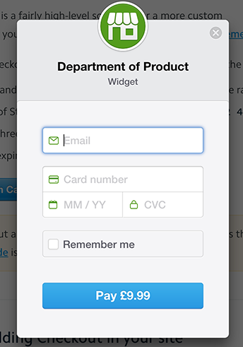 example payment form