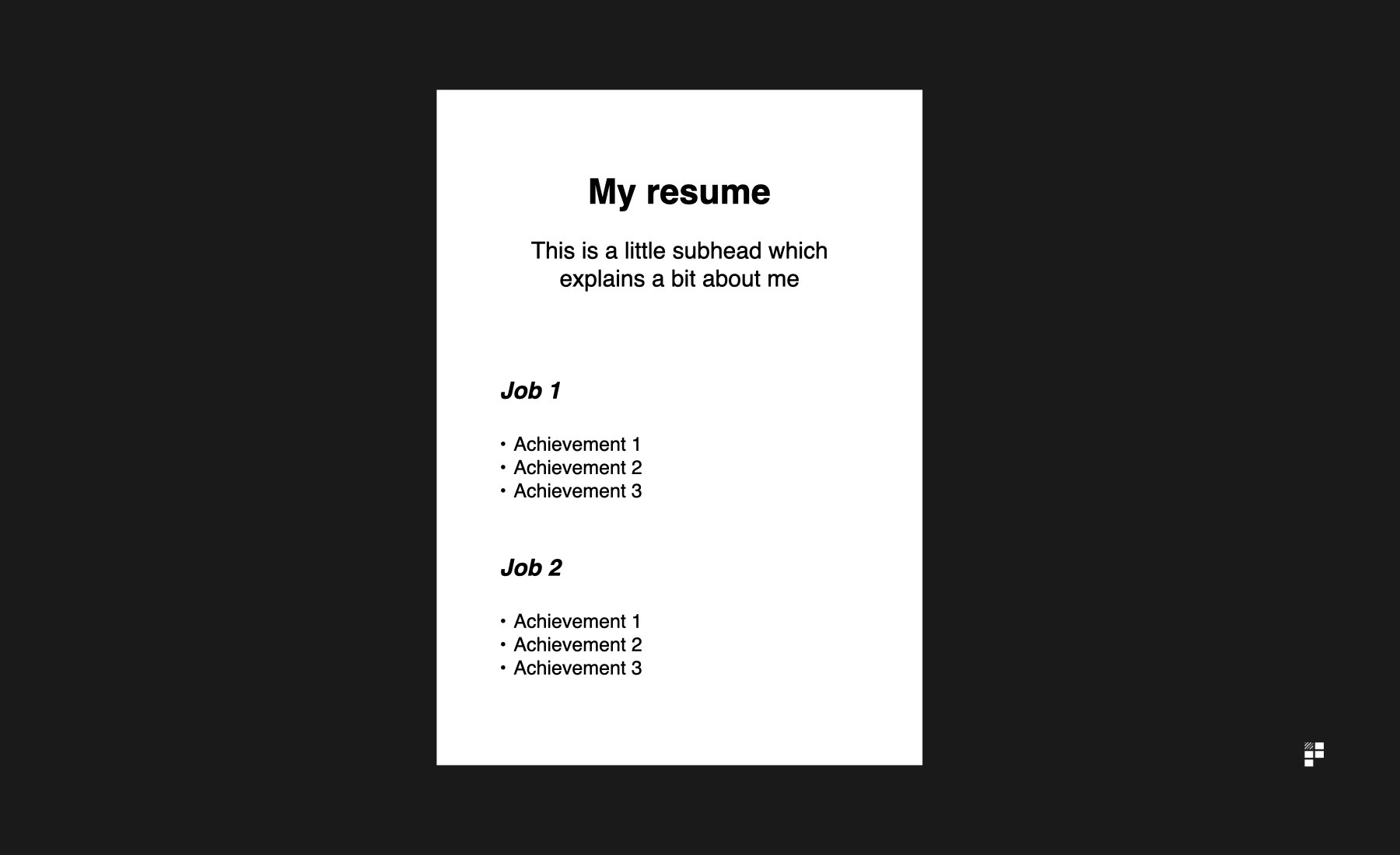 example of what might be on a resume with HTML