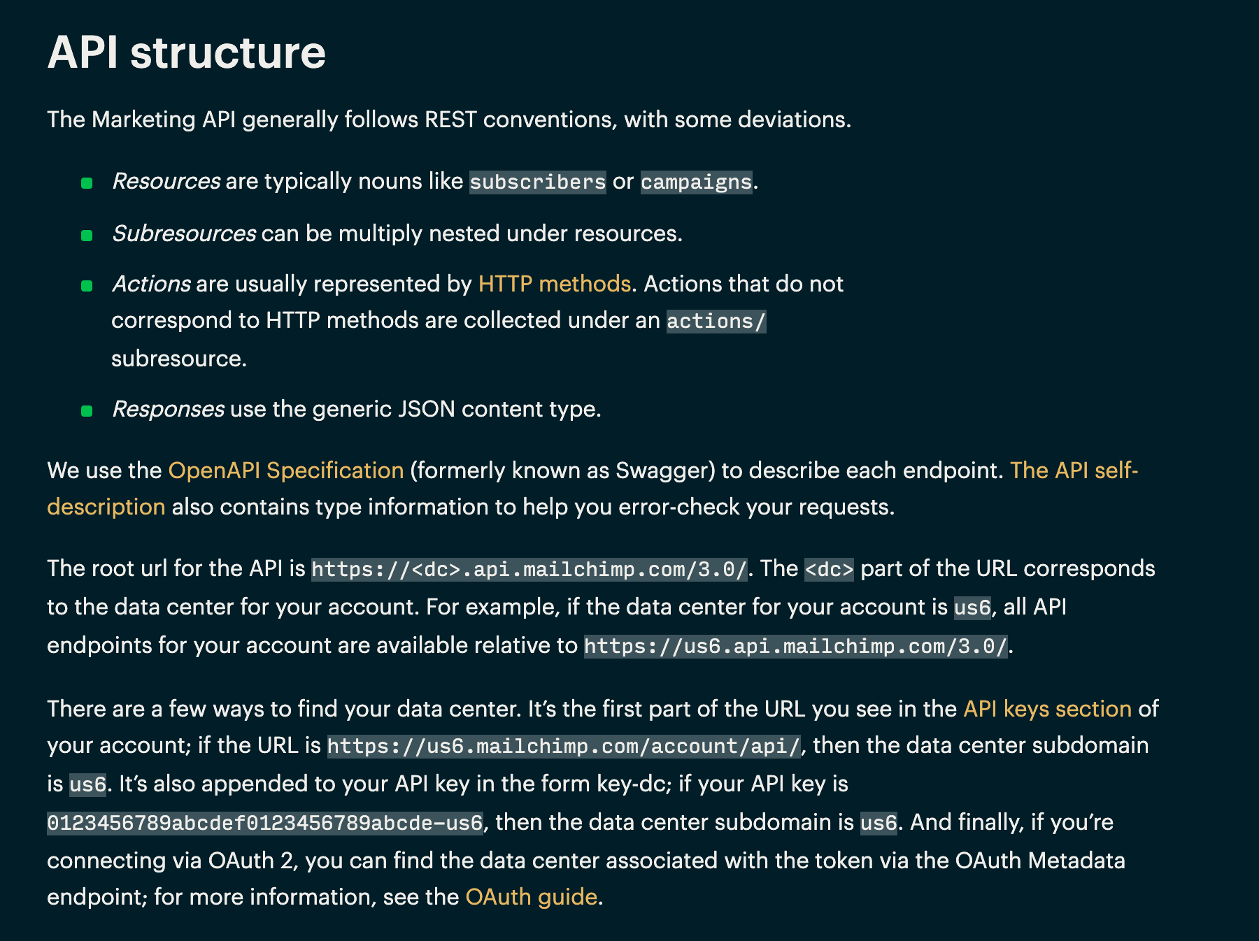 API structure