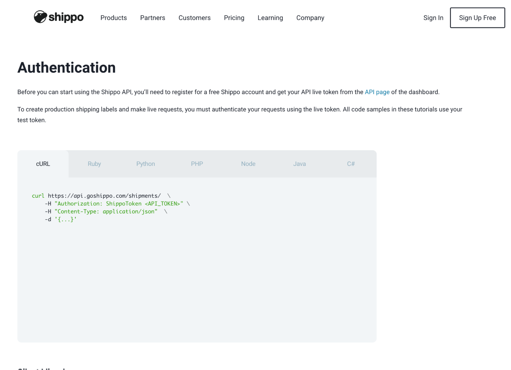 authentication with APIs