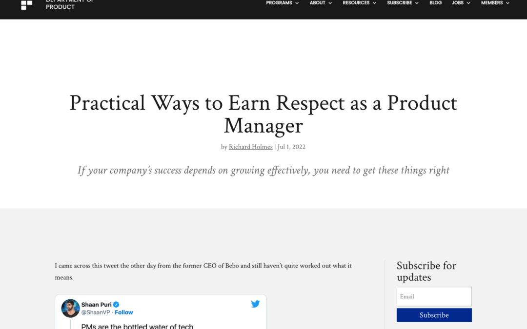 Practical Ways to Earn Respect as a Product Manager